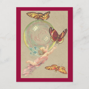 Butterflies and Bubble Postcard