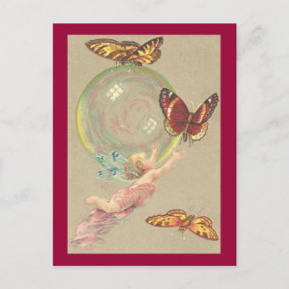 Butterflies and Bubble Postcard