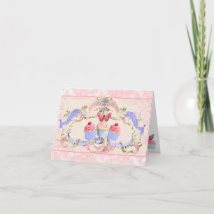 Butterflies and Cupcakes Thank You Card