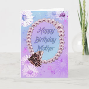 Butterflies and daisies Birthday card for a mother