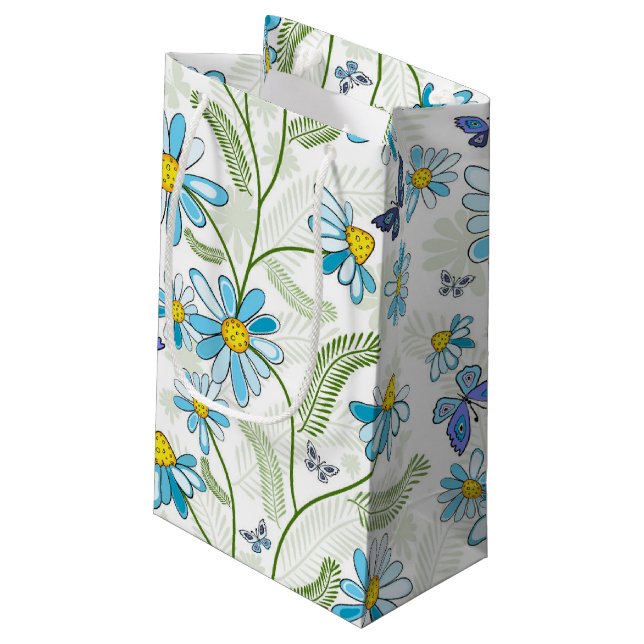 Butterflies and Daisies Small Gift Bag (Back Angled)