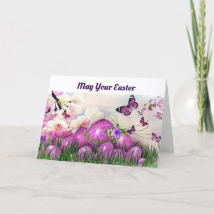 Butterflies And Eggs Easter Greeting Card