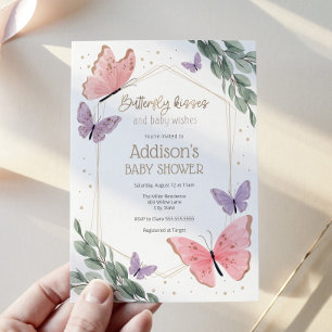 Butterflies and Eucalyptus Baby Shower Invitation