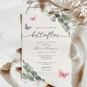 Butterflies and Eucalyptus Bridal Shower Invitation
