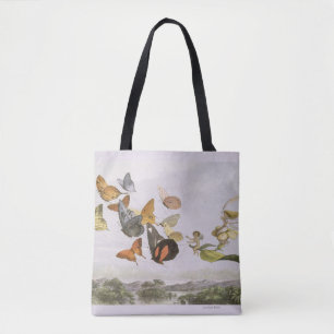 butterflies and fairies in flight tote bag
