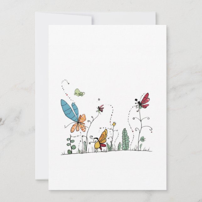 butterflies and fairies themed invitation (Front)