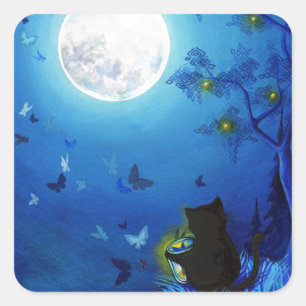 Butterflies and Fairy Lanterns Square Sticker