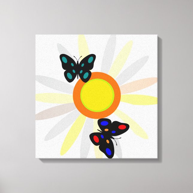 Butterflies and Flower Canvas Print (Front)