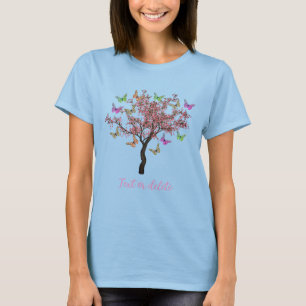 Butterflies And Flowering Tree Personalised T-Shirt
