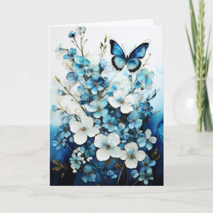 Butterflies and Flowers Blank Note Greeting Card