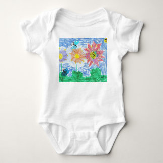 Butterflies and Flowers by john Baby Bodysuit
