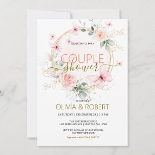 Butterflies and flowers Couple Shower Invitation