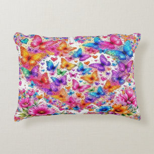 Butterflies and flowers decorative cushion