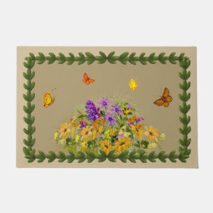 Butterflies and Flowers Doormat