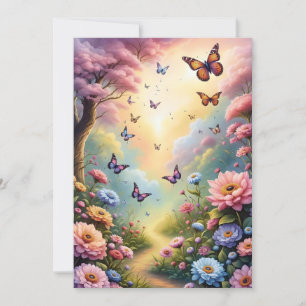 Butterflies and Flowers Invitation