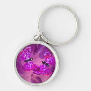 Butterflies and flowers key ring