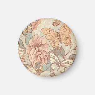 Butterflies and flowers  magnet