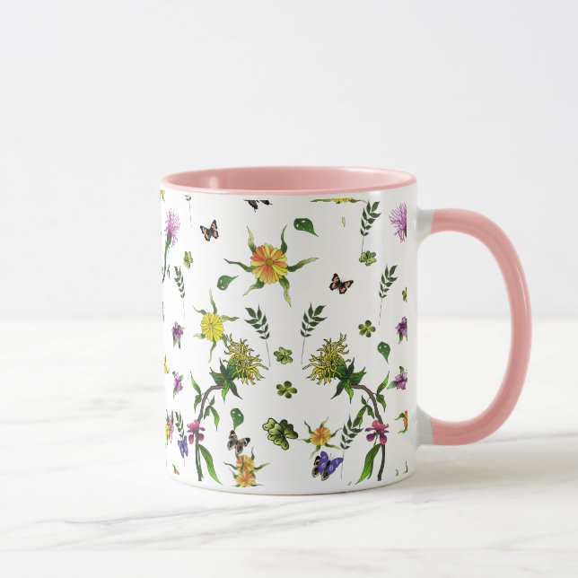 Butterflies and Flowers Mug (Right)