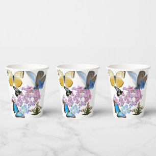 Butterflies and Flowers Paper Cups