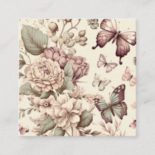 Butterflies and flowers pastel decor enclosure card