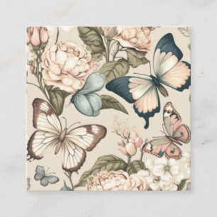 Butterflies and flowers pastel  enclosure card