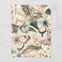 Butterflies and flowers pastel
