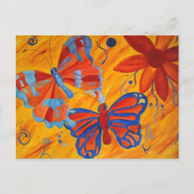 butterflies and flowers postcard (Front)