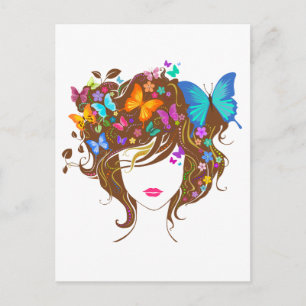 Butterflies and Flowers Postcard