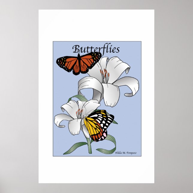 Butterflies and Flowers Poster (Front)