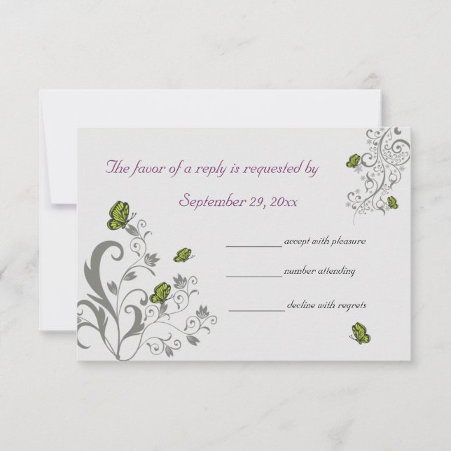 Butterflies and Flowers Response Card (Front)