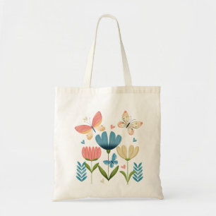 Butterflies and Flowers Tote Bag