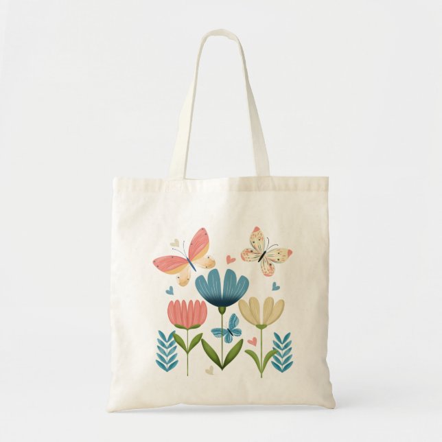 Butterflies and Flowers  Tote Bag (Front)