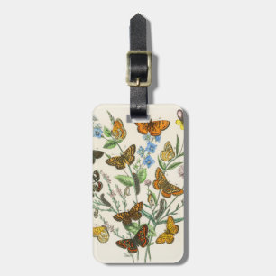 Butterflies and Flowers Vintage Illustration 1 Luggage Tag