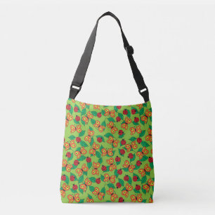 Butterflies and Ladybugs on green leaves Crossbody Bag