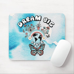 Butterflies and Mushrooms Dream Big positive inspo Mouse Pad