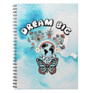 Butterflies and Mushrooms Dream Big positive inspo Notebook