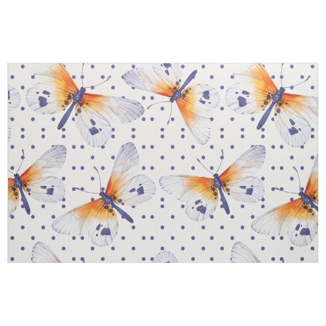 Butterflies And Polka Dots Fabric (Fat Quarter)