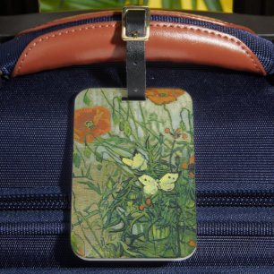 Butterflies and Poppies   Vincent van Gogh Luggage Tag