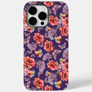 Butterflies and Poppy Flowers Case-Mate iPhone 14 Pro Max Case