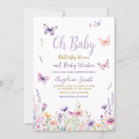 Butterflies and Purple Flowers Baby Shower 