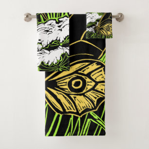 Butterflies and Queen Anne's Lace Bath Towel Set