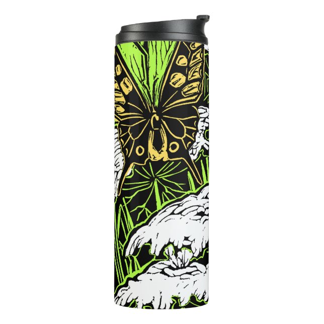 Butterflies and Queen Anne's Lace Thermal Tumbler (Rotated Left)
