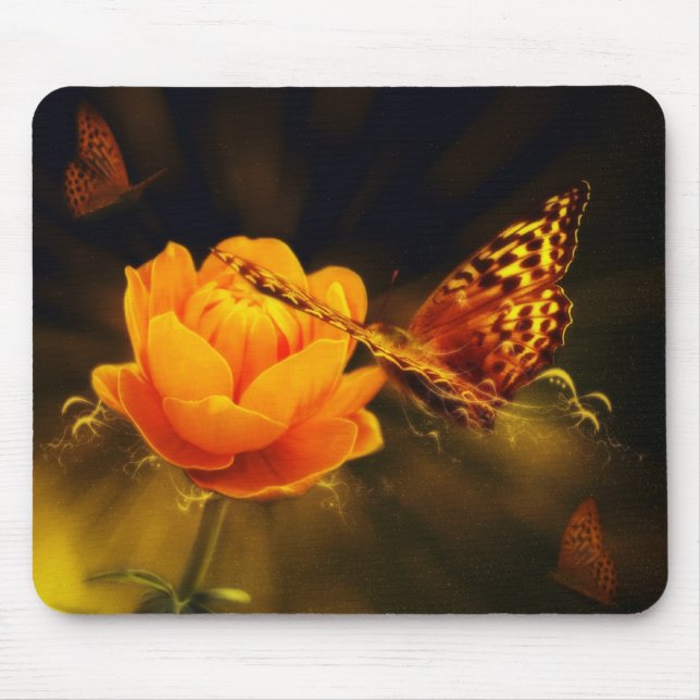 Butterflies and Rose Mousepad (Front)