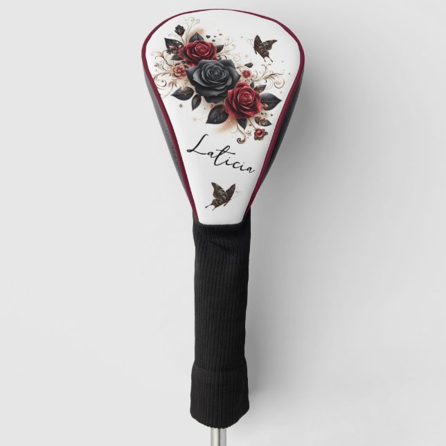 Butterflies and Roses Golf Head Cover (Front)