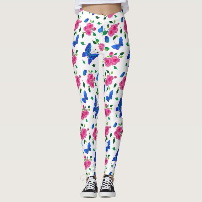 Butterflies and Roses Leggings (Front)