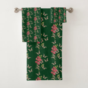 Butterflies And Sweet Pea Flower      Bath Towel Set