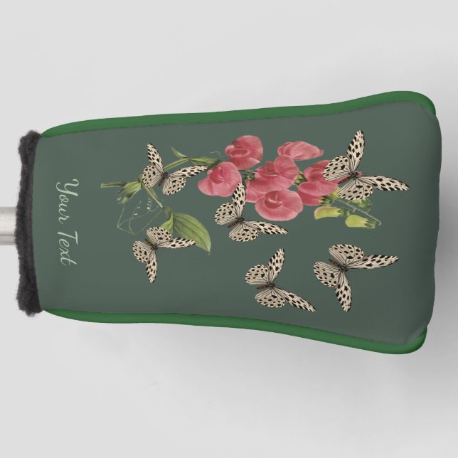 Butterflies And Sweet Pea Flower  Golf Head Cover (Front)