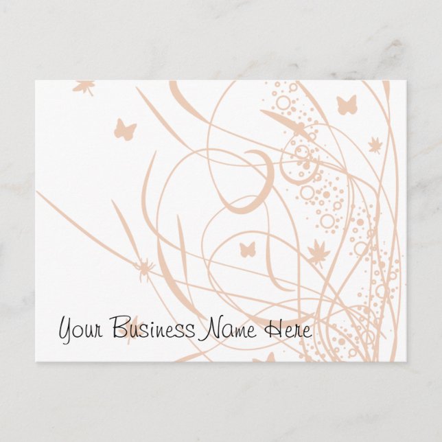 Butterflies and Swirls Floral Gift Certificate Postcard (Front)