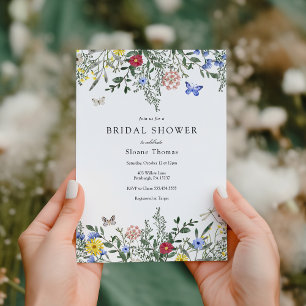 Butterflies and Wildflowers Bridal Shower Invitation