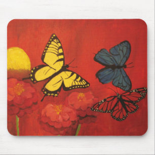 Butterflies and Zinnias Mousepad